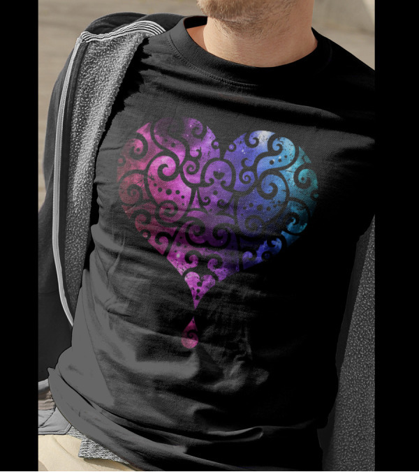 Fancy Heart Cosmic Swirl T-Shirt