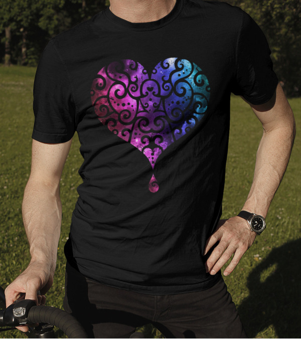 Fancy Heart Cosmic Swirl T-Shirt