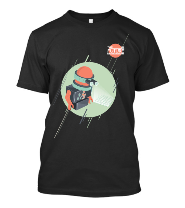 Future Is Hollow Graphics Retro Robot Projection T-Shirt