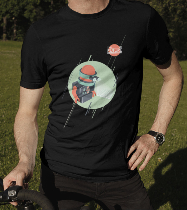 Future Is Hollow Graphics Retro Robot Projection T-Shirt