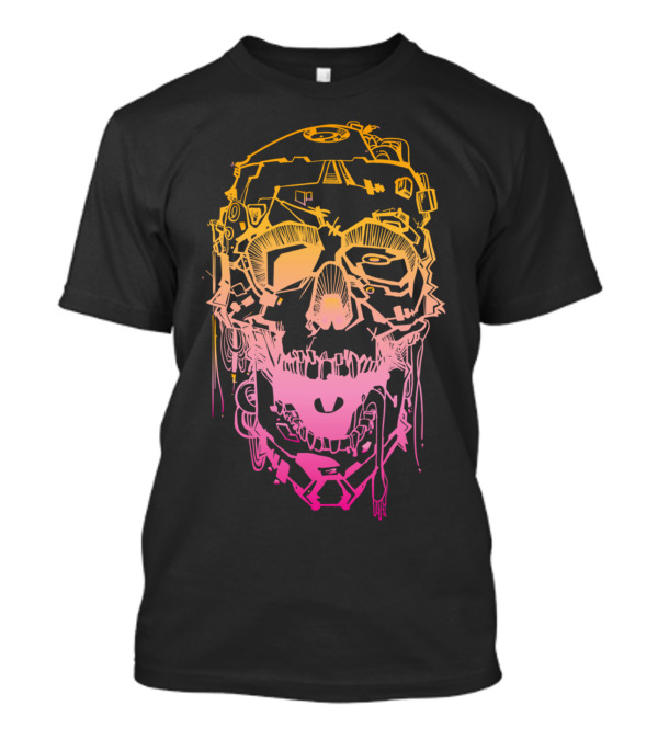 Technoir Zombies Don't Surf Neon Cyberpunk Skull T-Shirt