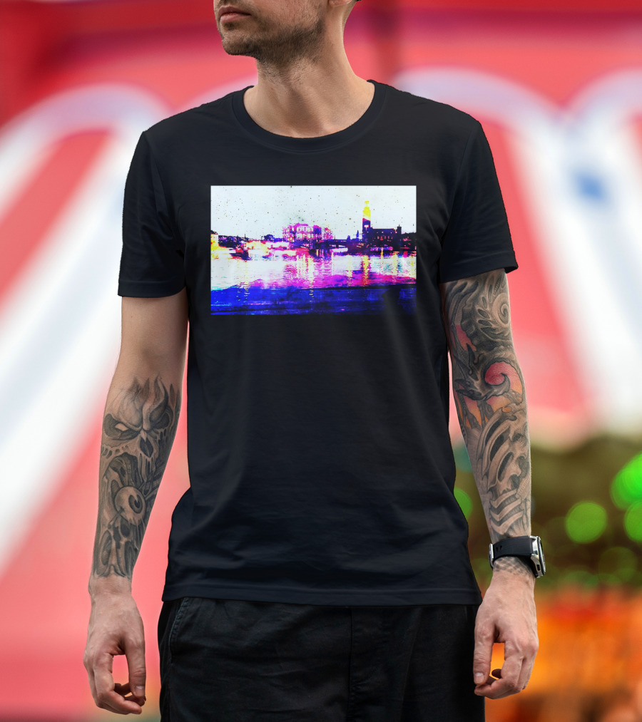 Fantasy Cities Vibrant Skyline Reflections (The Sky As A Paper) T-Shirt