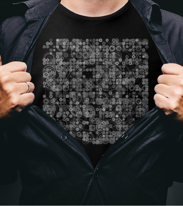 Test Quadrature Complex Patterns On Black Compu T-Shirt