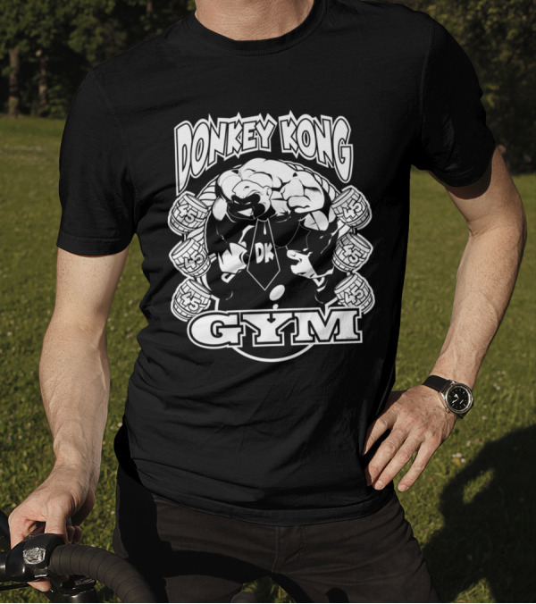 Donkey Kong DK Gym Fitness Weightlifting Barrels T-Shirt
