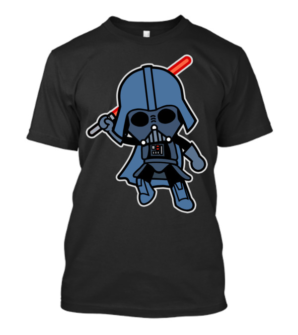 Cartoon Vader Attacks Lightsaber Iconic T-Shirt