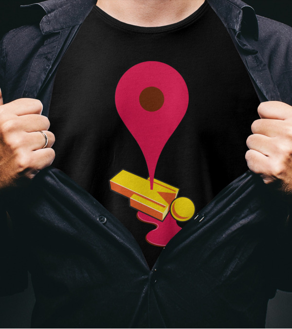You Arrrgh Here Map Pin Design With Bold Colors T-Shirt