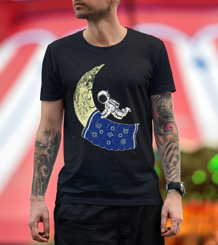 You Need A Break Astronaut Resting on Moon with Starry Blanket T-Shirt
