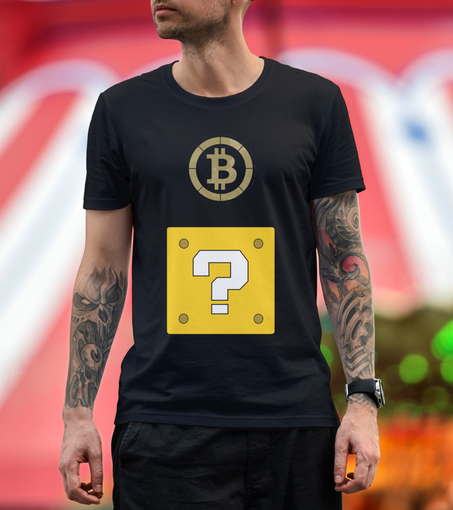 Crypto Coin Bitcoin Mario Block Question Mark T-Shirt