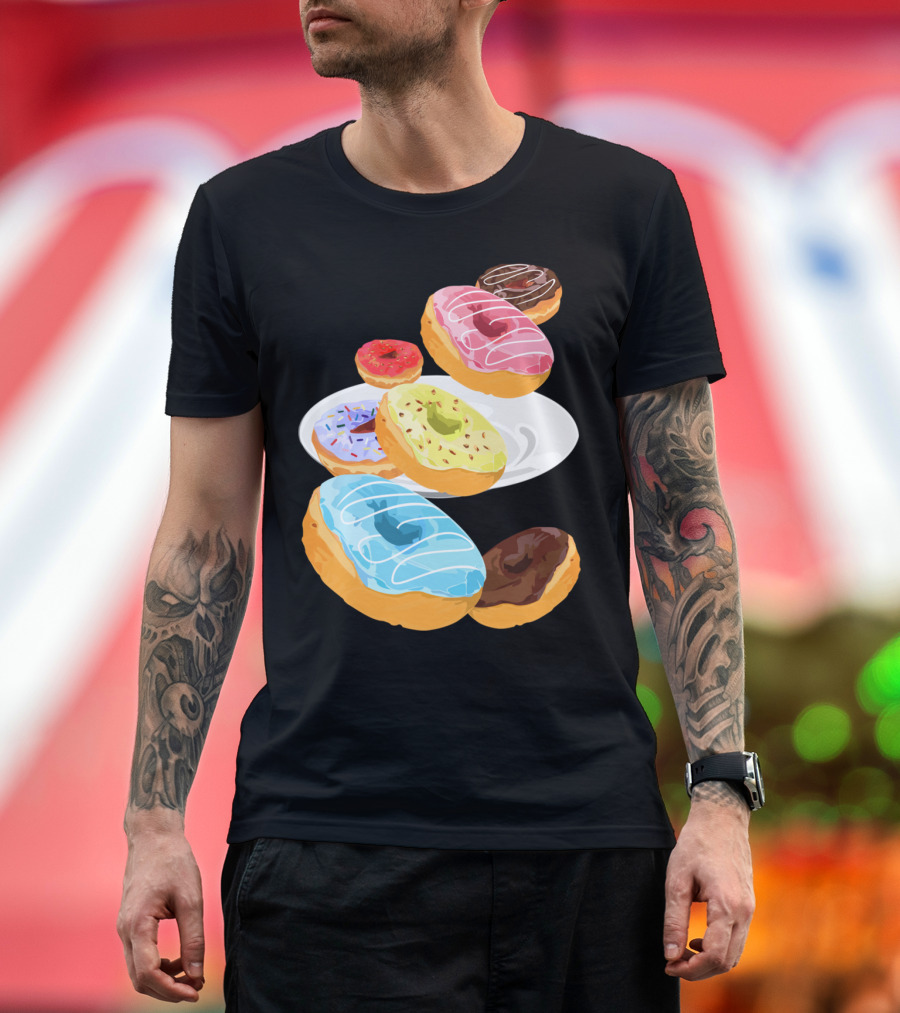 Colorful Assorted Donuts on Plate T-Shirt