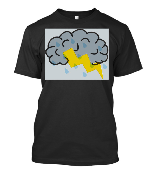Brain Storm Cloud With Lightning And Raindrops T-Shirt