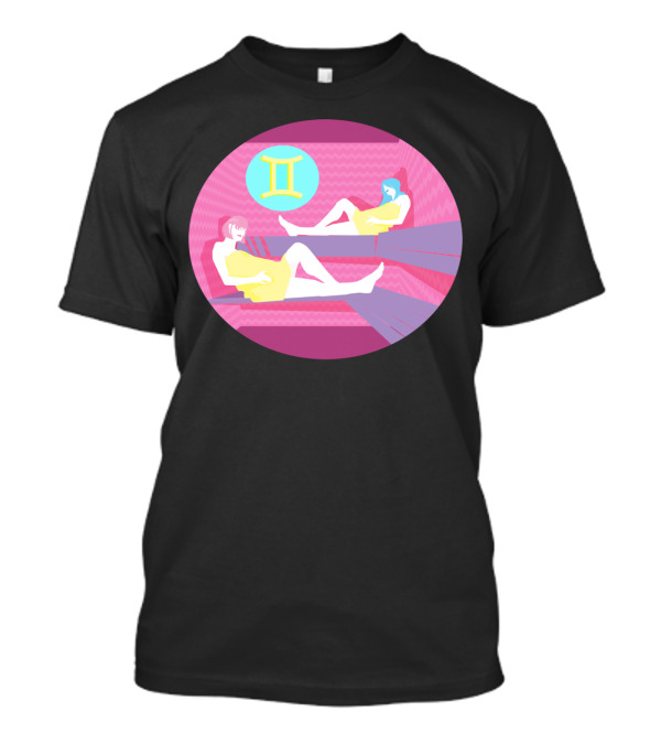 Gemini Zodiac Spa Relaxation Parallel Mirror Retreat T-Shirt