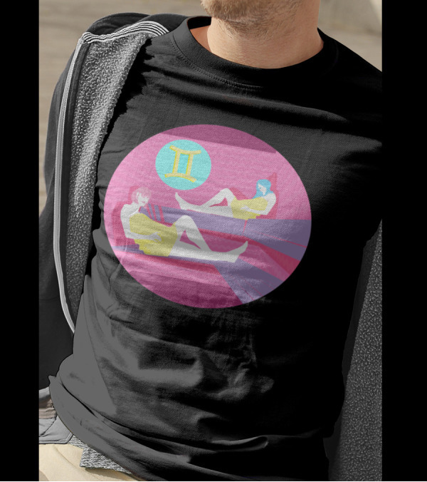 Gemini Zodiac Spa Relaxation Parallel Mirror Retreat T-Shirt