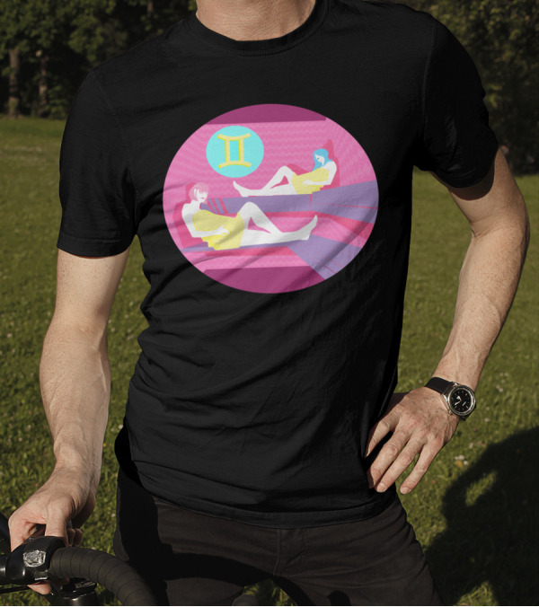 Gemini Zodiac Spa Relaxation Parallel Mirror Retreat T-Shirt