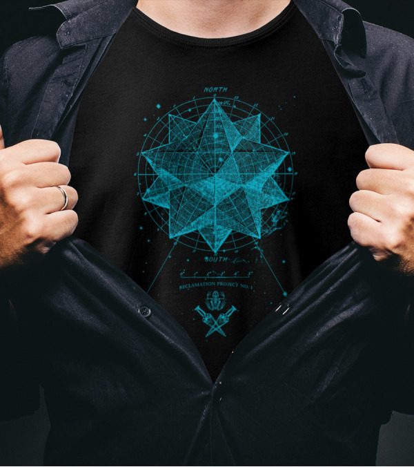 Map To Nowhere Reclamation Project No. 1 Compass Star North South T-Shirt