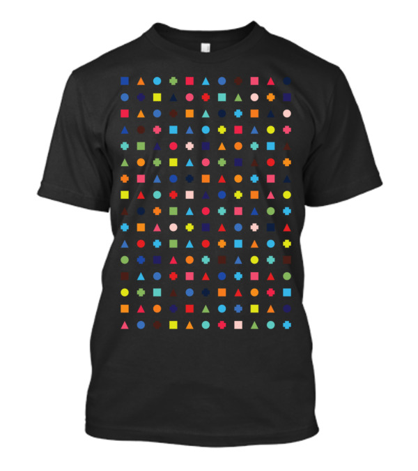 Dot Triangle Square Plus Symbol Pattern Repetition T-Shirt