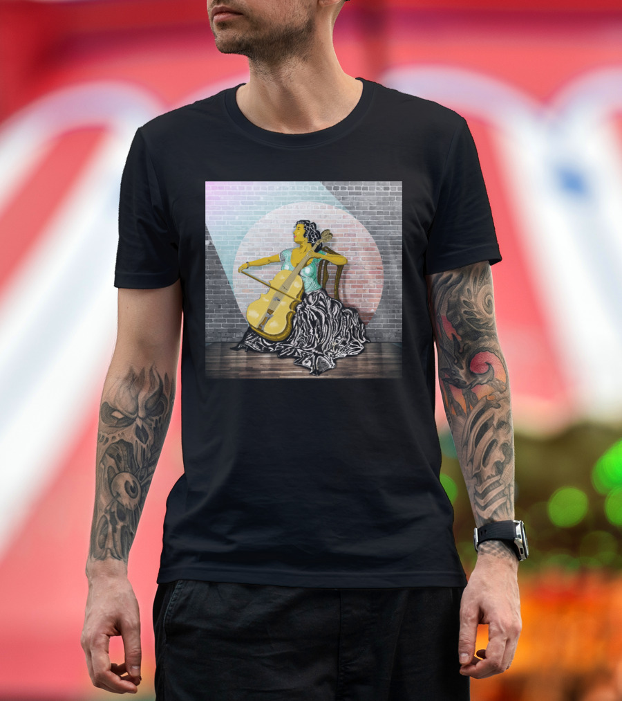 Mariah Vintage Cellist Playing in Elegant Gown on Stage T-Shirt