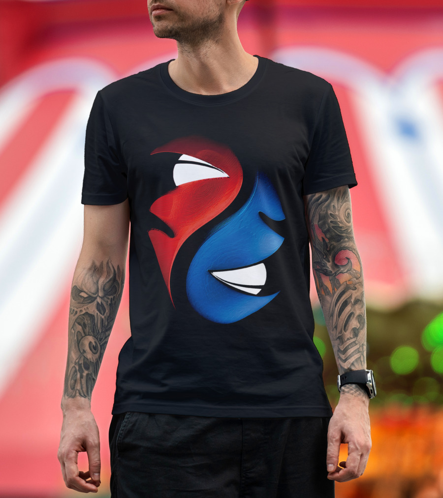 Yin Yang Comedy Tragedy Masks Duality T-Shirt
