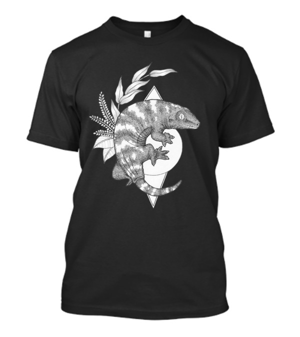 Leachie Gecko Botanical Mandala Geometry T-Shirt