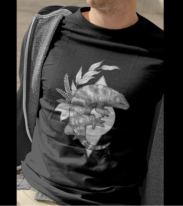 Leachie Gecko Botanical Mandala Geometry T-Shirt