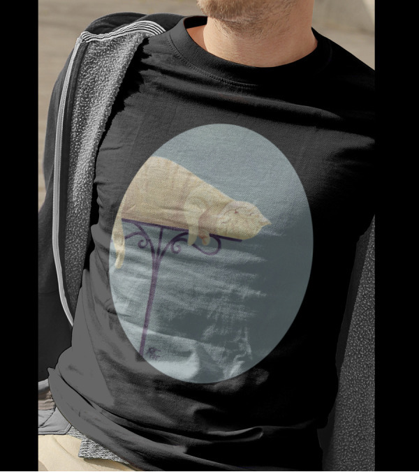 Cat Relaxed On Table Edge T-Shirt
