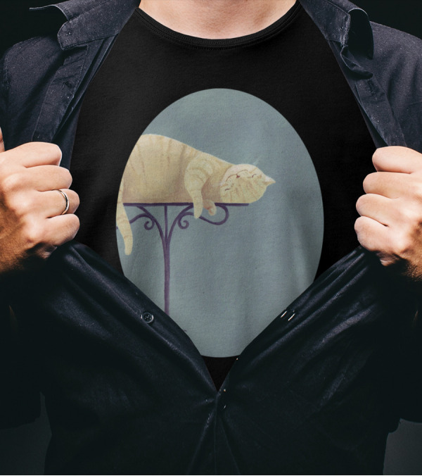 Cat Relaxed On Table Edge T-Shirt
