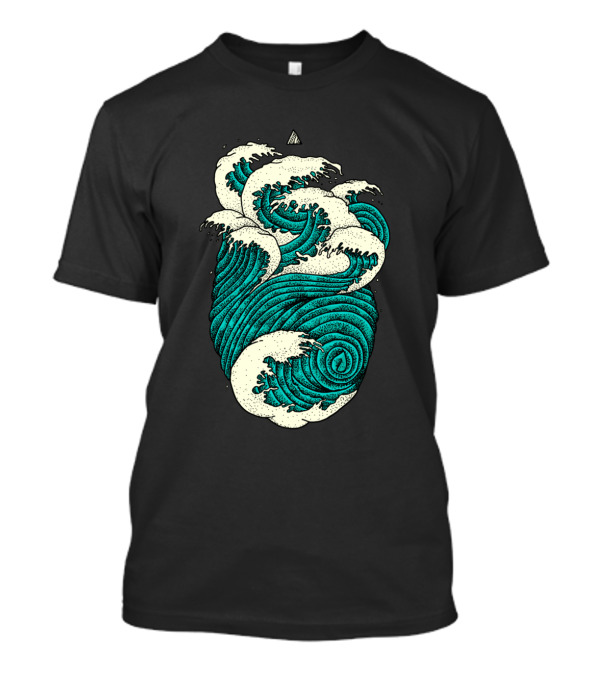 Geometric Ocean Wave Art Nouveau T-Shirt