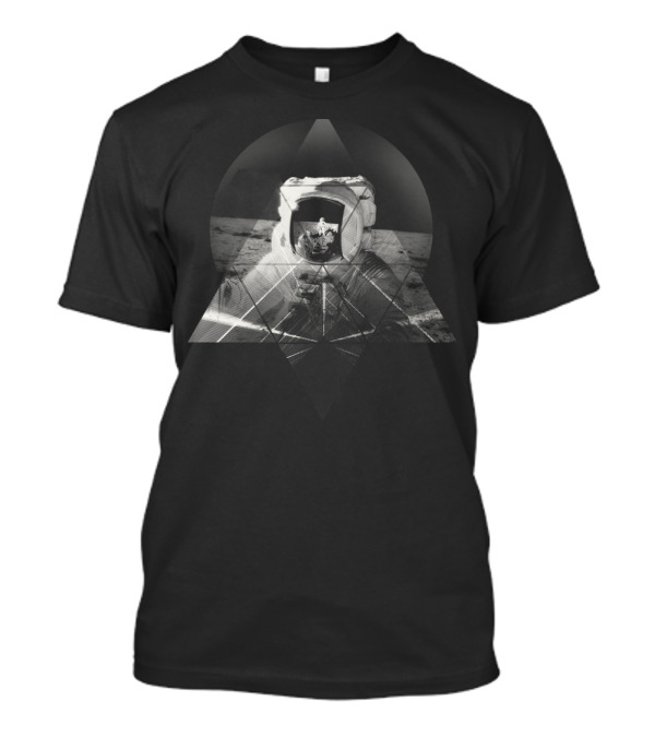 Geometric Astronaut Reflections In Space Travel T-Shirt