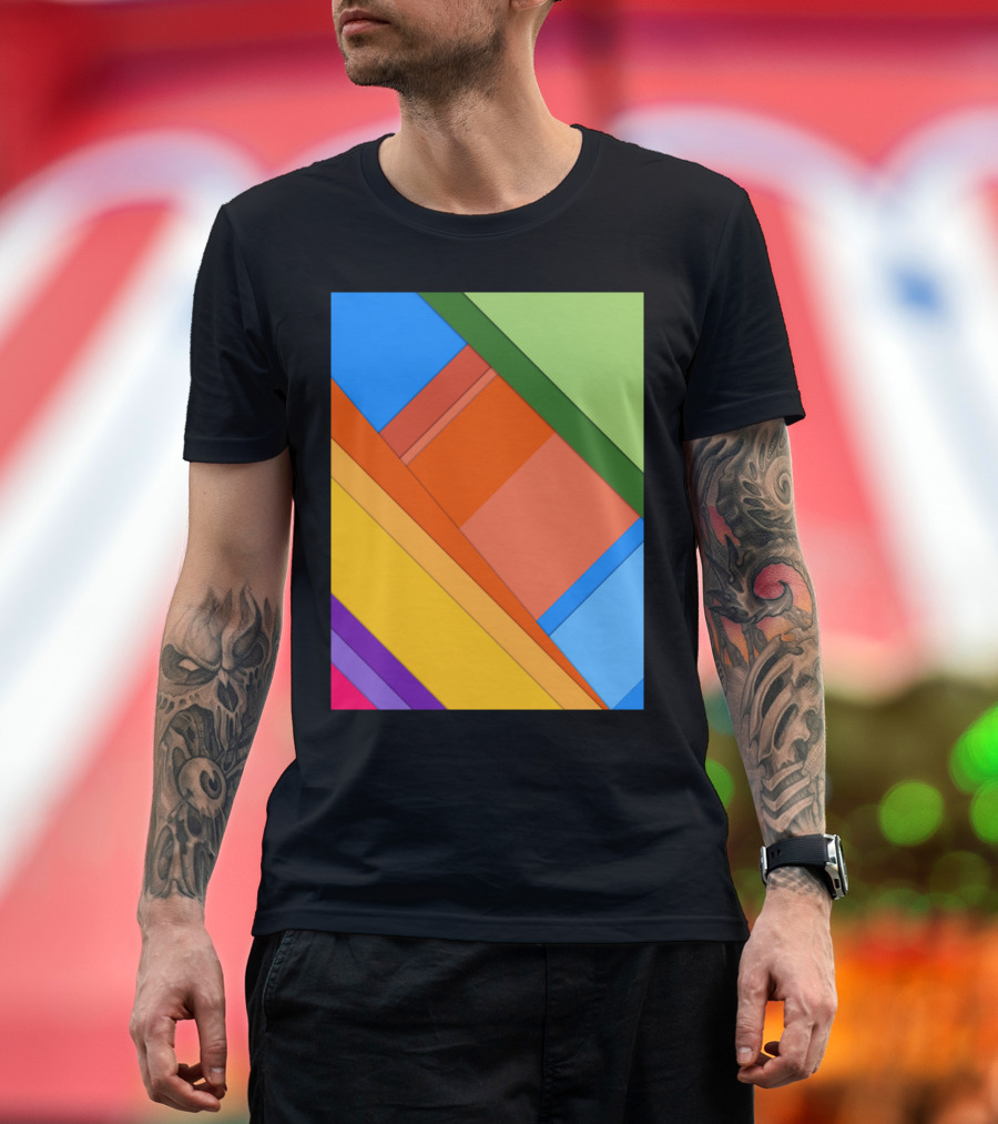 Material Design Colorful Geometric Blocks T-Shirt