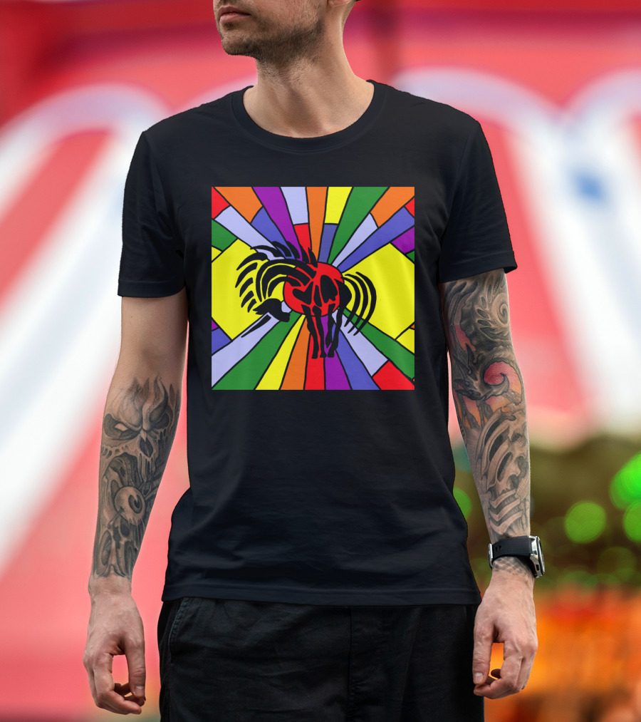 Artistic Unicorn With Rainbow Abstract Stained Glass T-Shirt