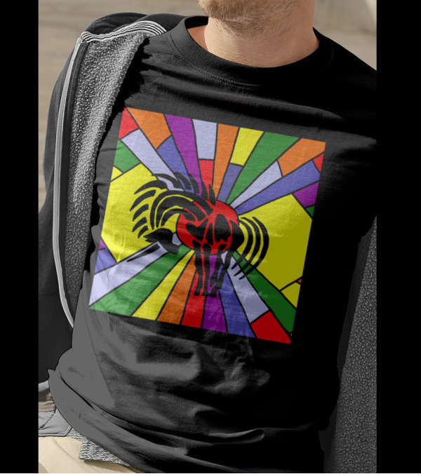 Artistic Unicorn With Rainbow Abstract Stained Glass T-Shirt