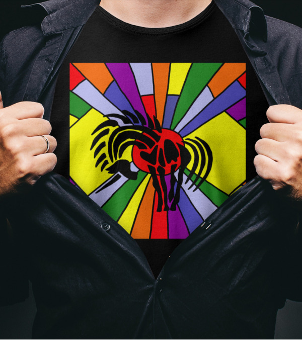 Artistic Unicorn With Rainbow Abstract Stained Glass T-Shirt