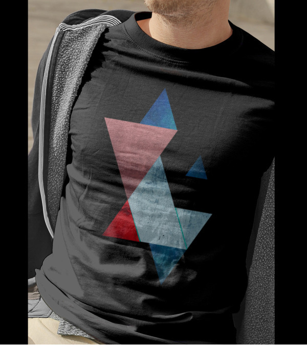 Geometric Triangle Ven Abstract Multi-Color Shape T-Shirt