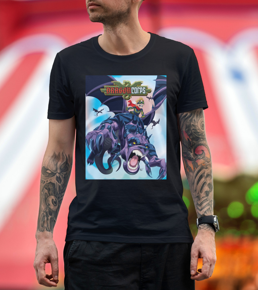 DRAGON CORPS Epic Flight with Heroic Rider and Fierce Dragon T-Shirt
