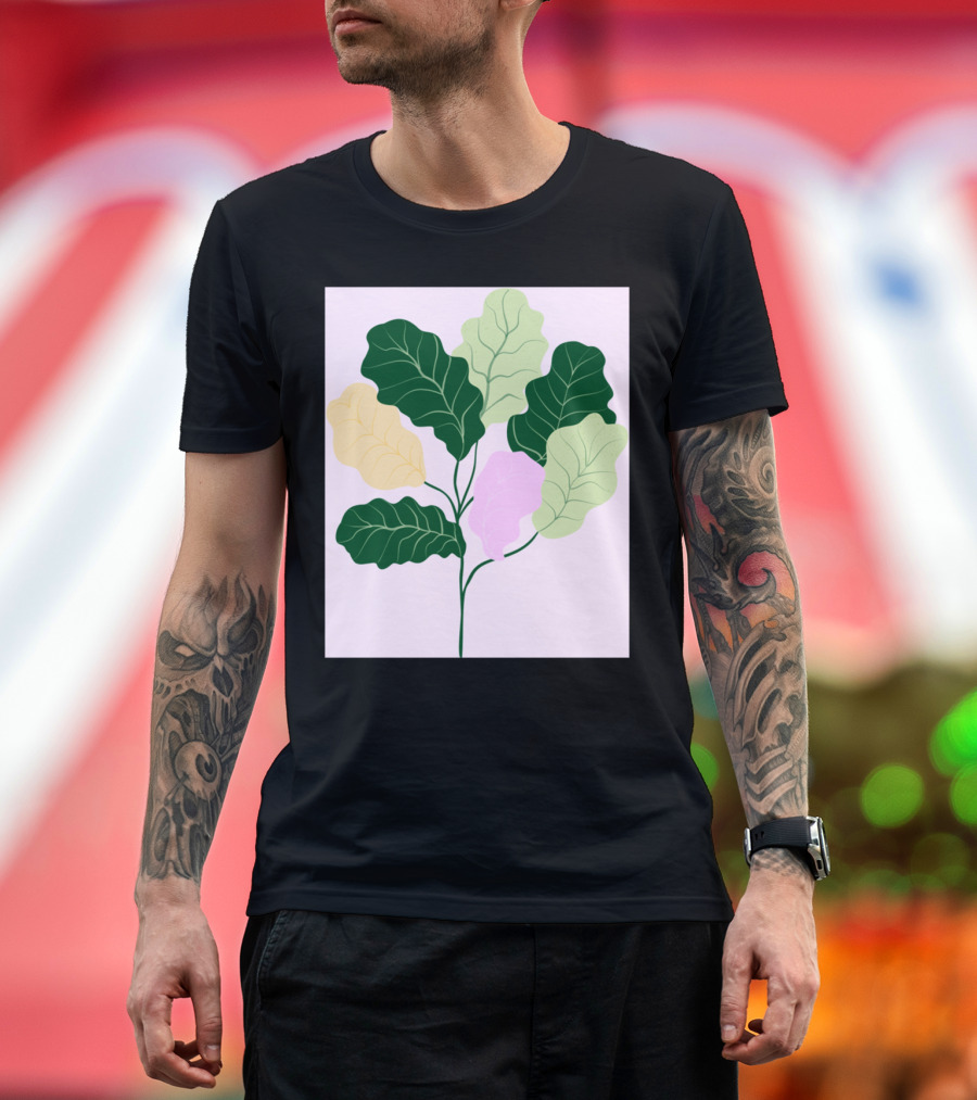 Fiddle Leaf Fig Plant Colorful Leaves T-Shirt