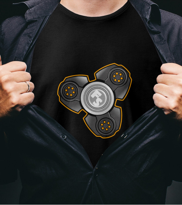 Fidget Spinner FS Black And Orange T-Shirt