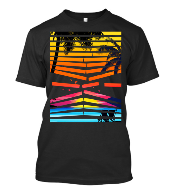 Break Of Dawn On Summer Beach With Palms And Ocean Sunrise T-Shirt