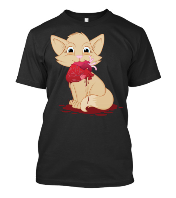 Cat With Bloody Heart T-Shirt