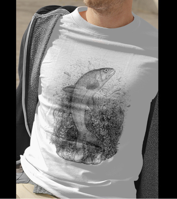 Asp The Knight Fish Chess Series Inked Illustrations Of Aquatic Majesty T-Shirt