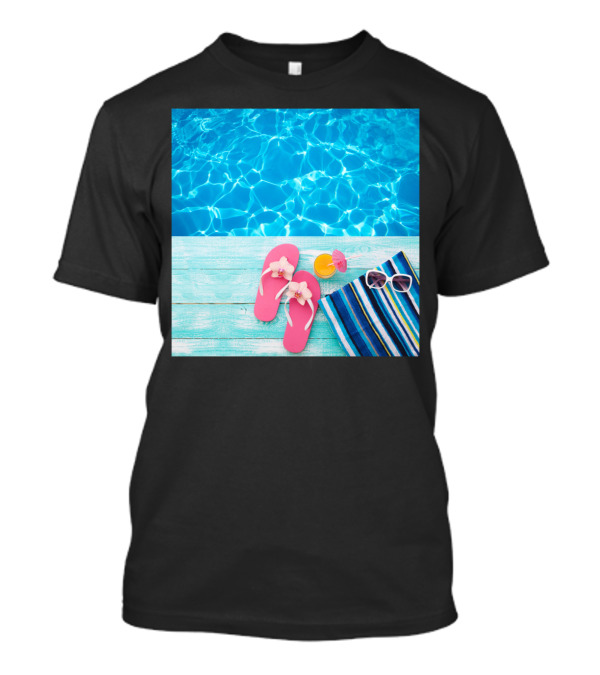 My Viewpoint On Life Poolside Relaxation With Flip-Flops Sunglasses And Towel T-Shirt