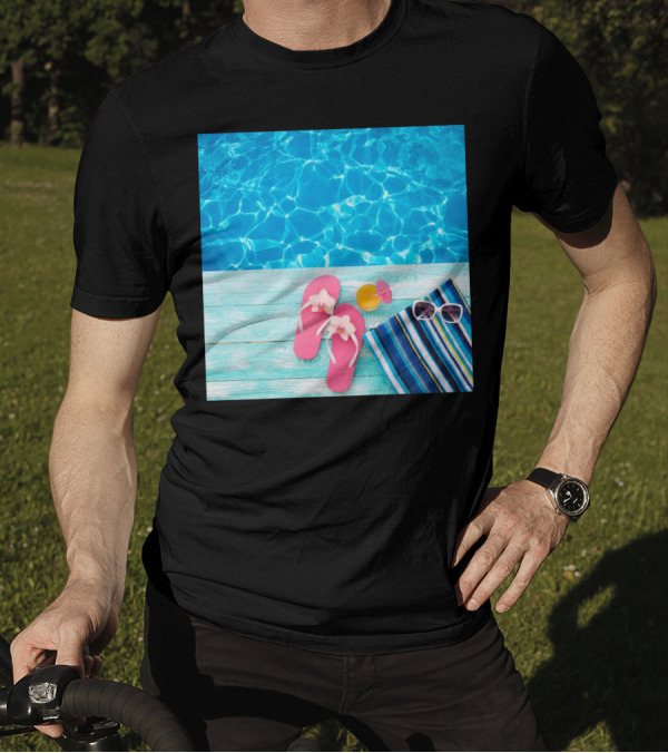 My Viewpoint On Life Poolside Relaxation With Flip-Flops Sunglasses And Towel T-Shirt