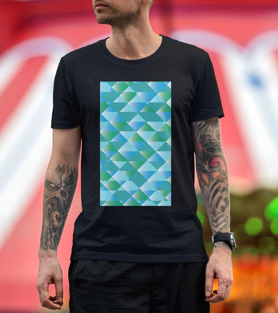 Segmented Geometric Gradient T-Shirt
