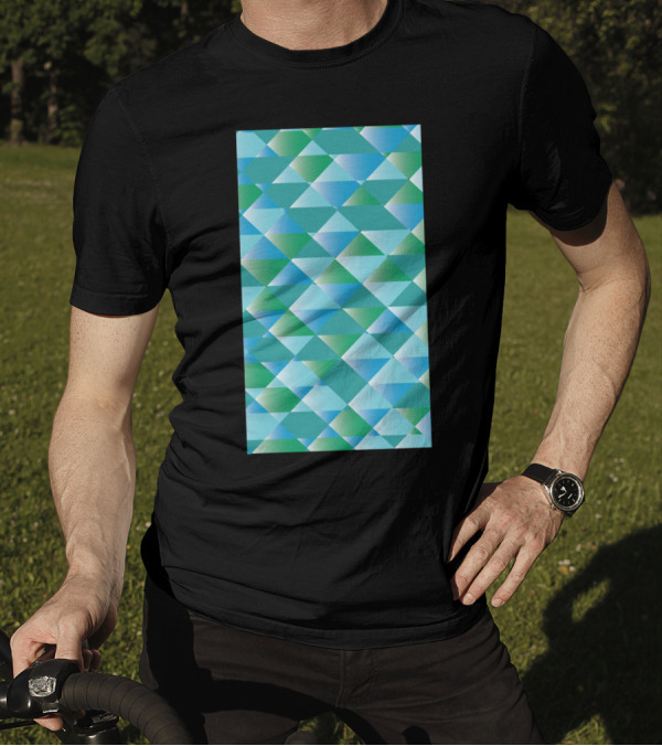 Segmented Geometric Gradient T-Shirt