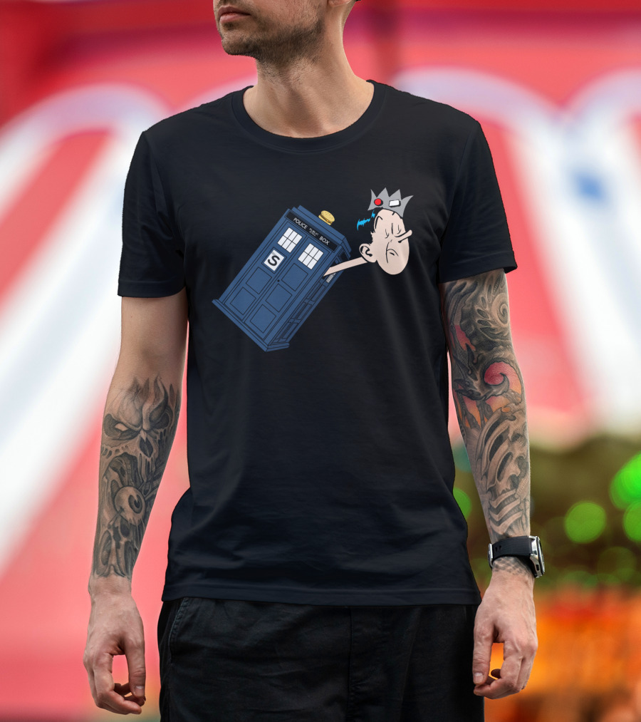 Doctor Head Crown Police Box T-Shirt