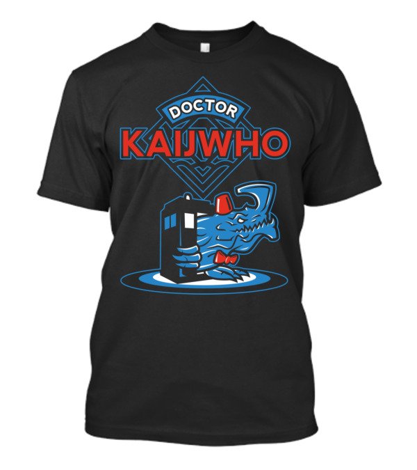Doctor KaijWho TARDIS Fez Dinosaur Iconic Mashup T-Shirt