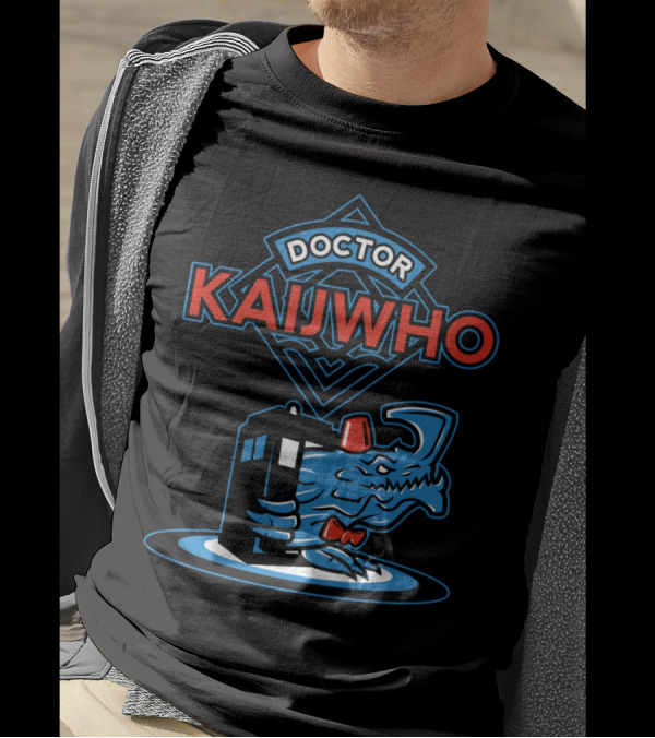 Doctor KaijWho TARDIS Fez Dinosaur Iconic Mashup T-Shirt