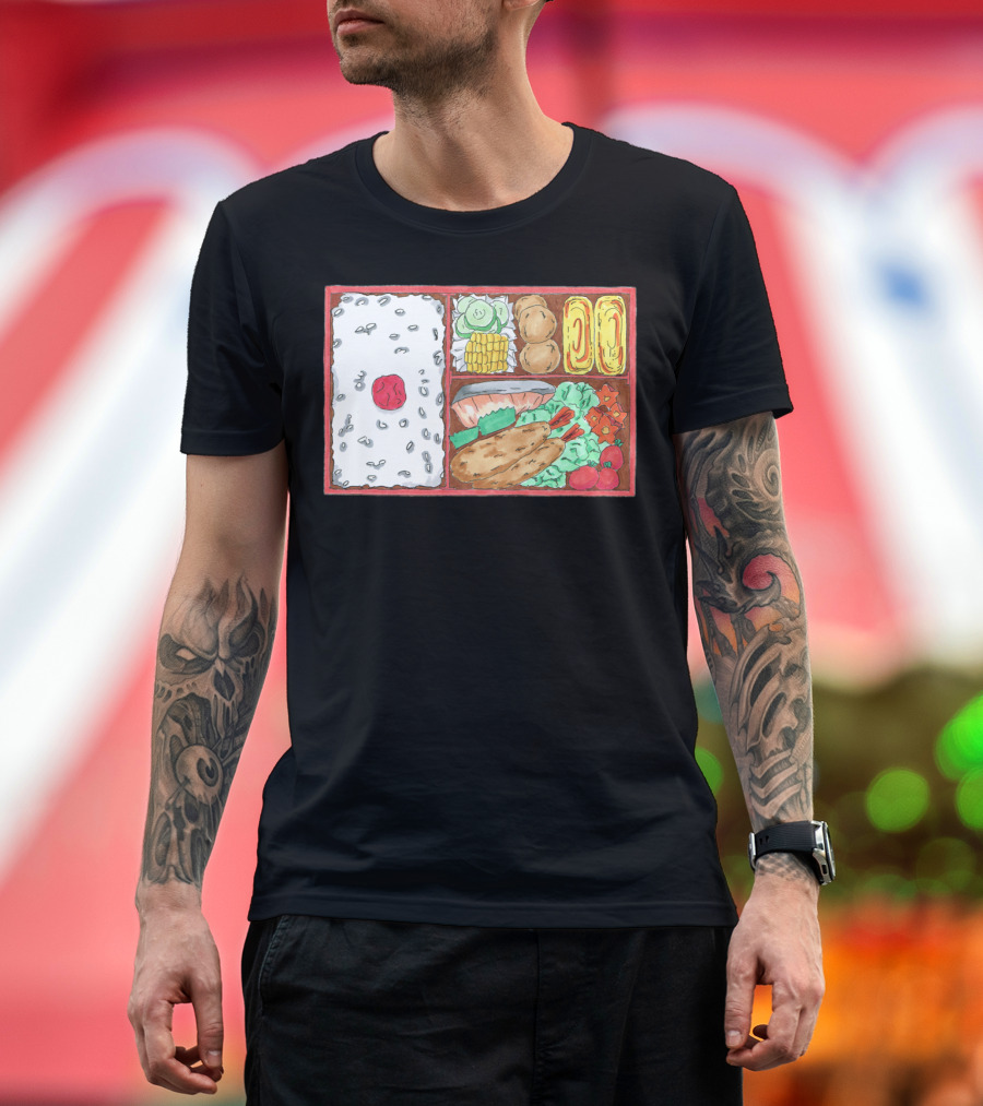 BENTO Box with Rice Salmon Vegetables and Side Dishes T-Shirt