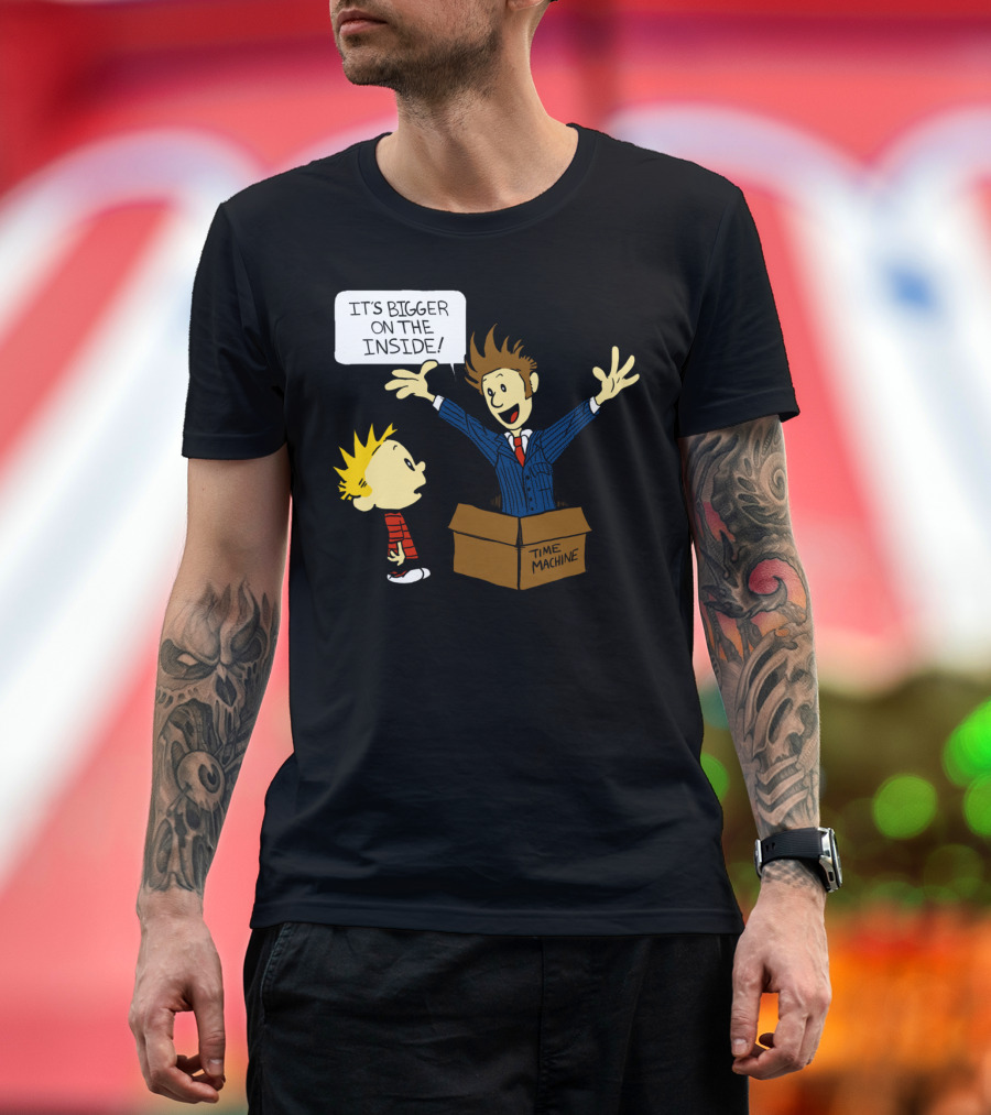 Calvin It's Bigger on the Inside Time Machine T-Shirt