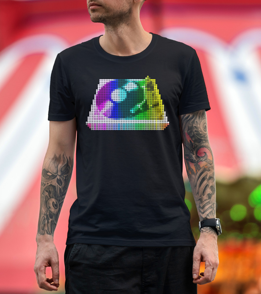 Turntable Pixel Art Vivid Color Mosaic T-Shirt