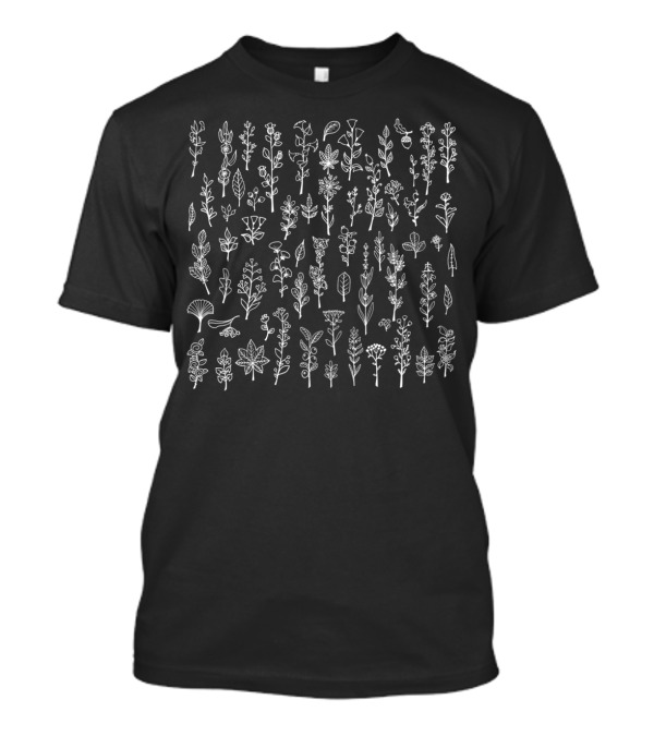 Leaves And Branches Botanical Line T-Shirt