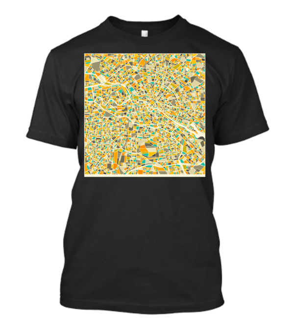 BERLIN MAP CITY STREET LINES GEOMETRIC ABSTRACT T-Shirt